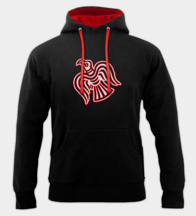 Wikinger-Rabe bestickter Hoodie